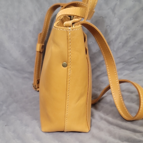 Portland Leather Goods Mini Cb Zip Tote In Sunflower - Picture 3 of 8